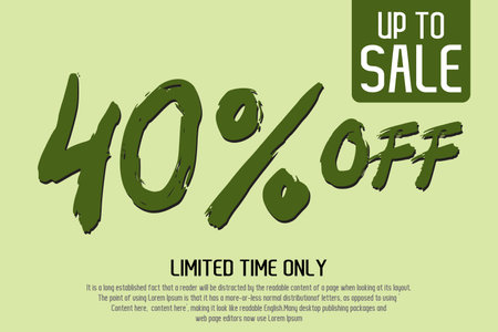 Up to 10% off Sale Text Typography on a Green Backgroundのイラスト素材