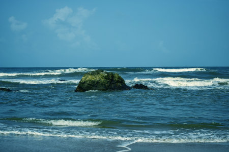 Beach and sea in Sri Lanka. Beautiful seascape.の写真素材