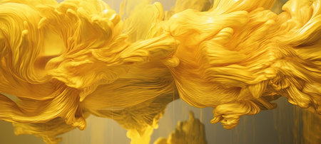 Yellow Dense Liquid Paint Smoky and Foggy Abstract Background AI Generativeの素材
