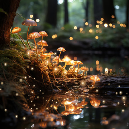 Mosses Lichens Flowers and Mushrooms Nano World Detail Selective Focusの素材