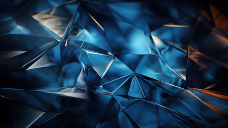 Blue Rock Stones 3d Random Triangle Cubes or Blocks Geometric Background Imageの素材