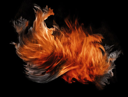 Burning Fire on The Surface Selective Focus Dark Background Imageの素材