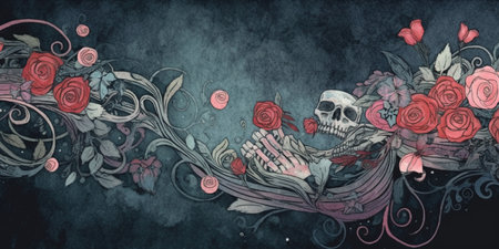 Watercolor Pastel Colors on Canvas Highly Detailed Floral Design Background Imageの素材