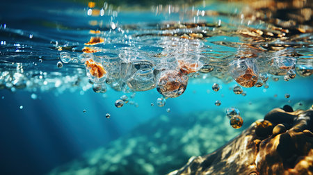 A Droplet of Water Splashing Into a Pool Selective Focus Background Imageの素材
