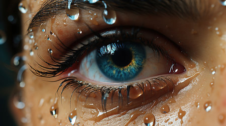 Close Up of Detailed Crisp Healthy Human Wet Glossy Eye Retina Imageの素材