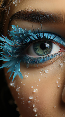 A Beautiful Detailed Crisp Healthy Women Glossy Eye Retina Imageの素材