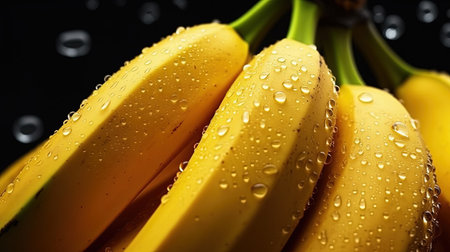 Water Drops on Group of Fresh Yellow Background Selective Focus Imageの素材