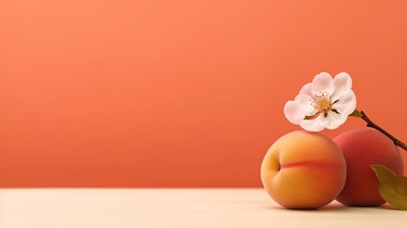 Yellow Fresh Apricat On Yellow Background with Copy Space Selective Focus Imageの素材