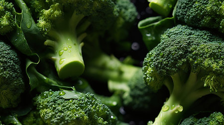 Fresh Organic Green Broccoli Vegetable Selective Focuse Background Imageの素材