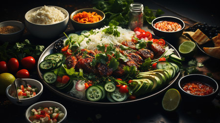 All Sorts of Vietnamese Food Selective Focus Background Imageの素材