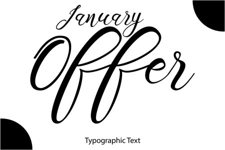 January Offer Text  Typography  Stylish Lettering Phrase Vector Design imageのイラスト素材