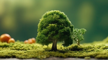 Small Green Tree on Selective Focus Background Imageの素材