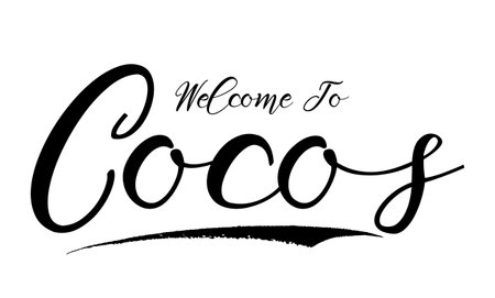 Welcome To Cocos Country Name Creative Cursive Typographic Text on Vector Background Imageのイラスト素材
