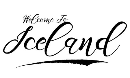 Welcome To Iceland Country Name Creative Cursive Typographic Text on Vector Background Imageのイラスト素材