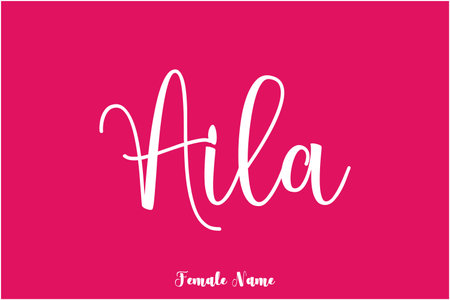 Aila Female Names in Stylish Typography Cursive Text imageのイラスト素材