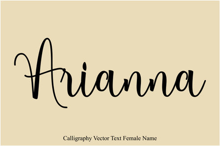 Arianna Female Names in Stylish Typography Cursive Text imageのイラスト素材