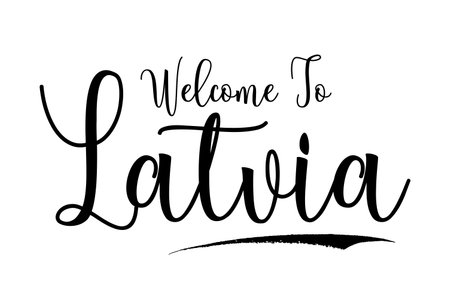 Welcome To Latvia Country Name Text Typography in Cursive Font imageのイラスト素材