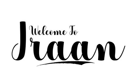Welcome To Iraan Country Name Cursive Typography Text imageのイラスト素材