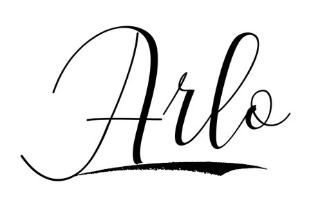 Arlo Male Name Cursive Modern Typography Text imageのイラスト素材