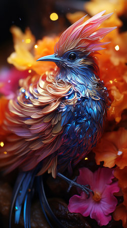 Colorful Bird of Paradise Blurry Background Imageの素材