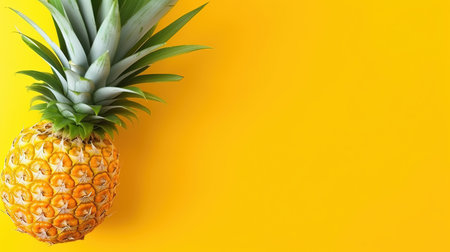 An Minimalist Pineapple Yellow Background With Copy Space Selective Focus Imageの素材