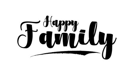 Happy Family Bold Typography Text imageのイラスト素材