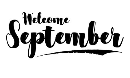 Welcome September Bold Typography Text imageのイラスト素材
