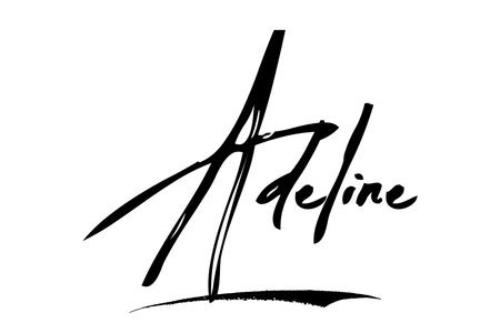 Adeline Baby Girl Name in Stylish Lettering brush Typography Text imageのイラスト素材