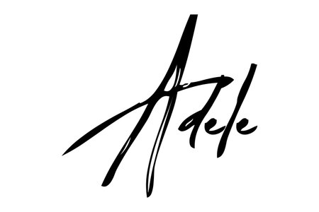 Adele Baby Girl Name in Stylish Lettering brush Typography Text imageのイラスト素材