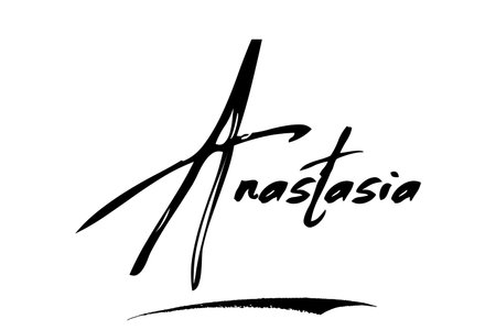 Anastasia Baby Girl Name in Stylish Lettering brush Typography Text imageのイラスト素材