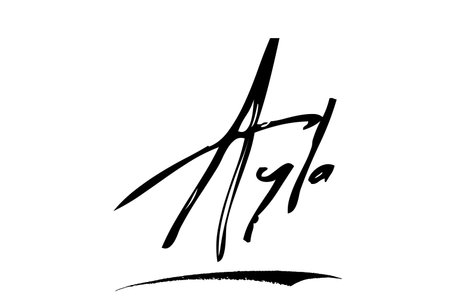 Ayla Baby Girl Name in Stylish Lettering brush Typography Text imageのイラスト素材