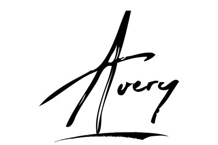 Avery Baby Girl Name in Stylish Lettering brush Typography Text imageのイラスト素材
