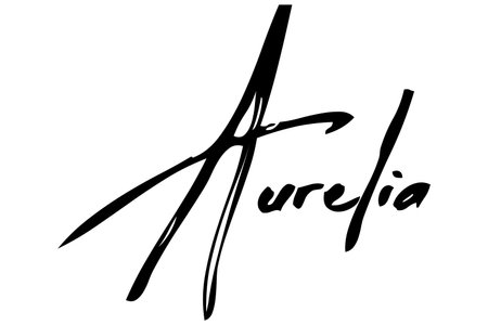 Aurelia Baby Girl Name in Stylish Lettering brush Typography Text imageのイラスト素材