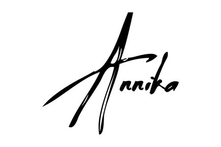 Annika Baby Girl Name in Stylish Lettering brush Typography Text imageのイラスト素材