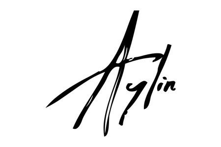 Aylin Baby Girl Name in Stylish Lettering brush Typography Text imageのイラスト素材