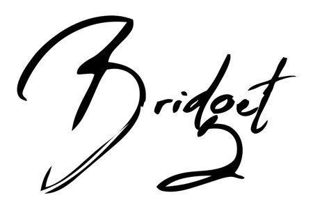 Bridget Baby Girl Name in Stylish Lettering brush Typography Text imageのイラスト素材