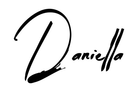 Daniella Baby Girl Name in Stylish Lettering brush Typography Text imageのイラスト素材