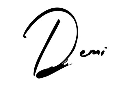 Demi Baby Girl Name in Stylish Lettering brush Typography Text imageのイラスト素材