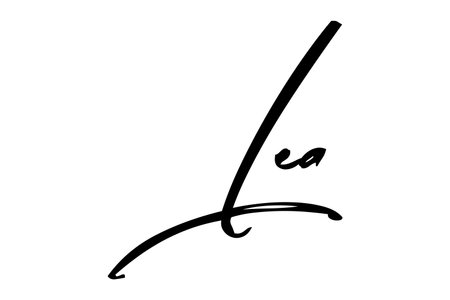 Lea Female Names in Stylish Typography Brush Text imageのイラスト素材