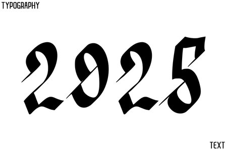 2025 Of Stylish Brush Typography Text On White Backgroundのイラスト素材