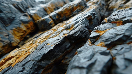 Black And White Rock Texture Cracked Layered Mountain Surface Imageの素材