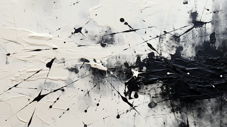A Drawing White Paper With Black and White Splatters In The Style Of Textural Surface  Imageの素材