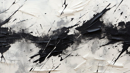 A Drawing White Paper With Black and White Splatters In The Style Of Textural Surface  Imageの素材
