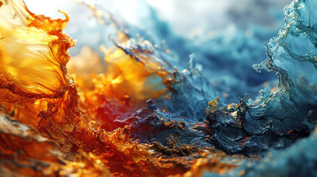 Extreme Macro Background Of Snow Flecks and Water Drops Imageの素材