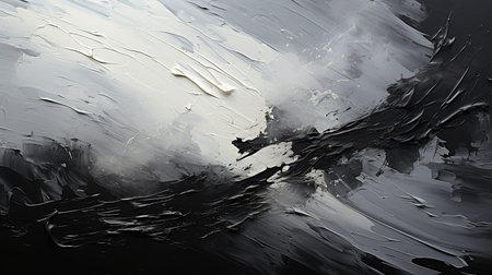 Abstract Paint Strokes in a Black and Gray Color Palette Imageの素材