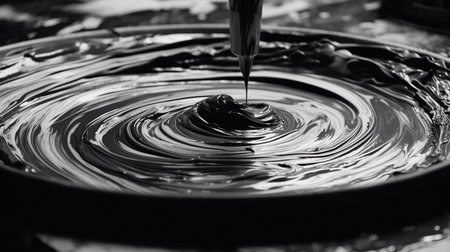 Black And White Swirling Bowl Abstract Background Imageの素材