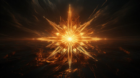A Bronze Sun with Starbursts and Stars Imageの素材