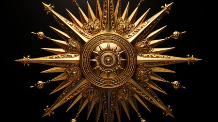 A Bronze Sun with Starbursts and Stars Imageの素材