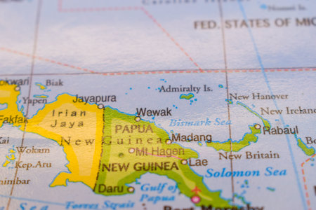 Wewak On The World Map-Geo Political Mapの写真素材