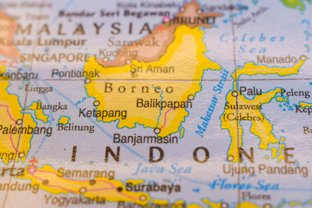 Balikpapan On The World Map-Geo Political Mapの写真素材
